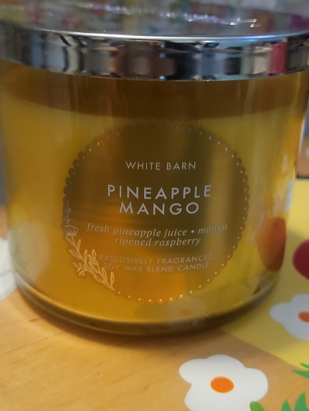 White Barn Pineapple Mango Candle - Yellow Jar